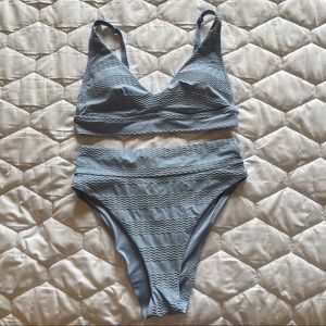 Light Blue Aerie Jacquard Bikini Set